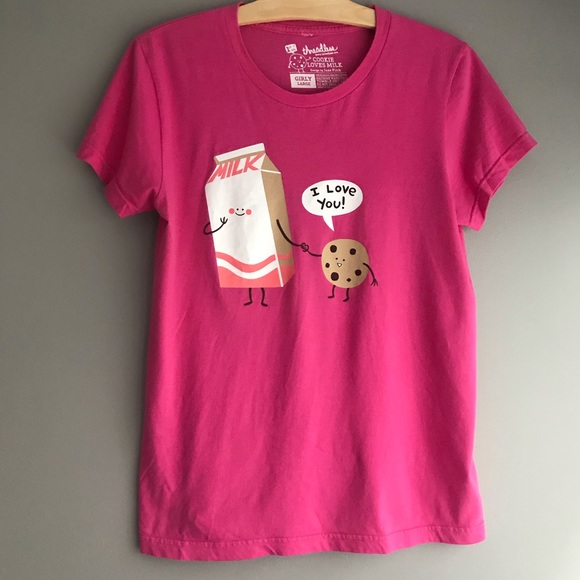 Threadless ‘Cookie Loves Milk’ Cotton Tee - Picture 2 of 4